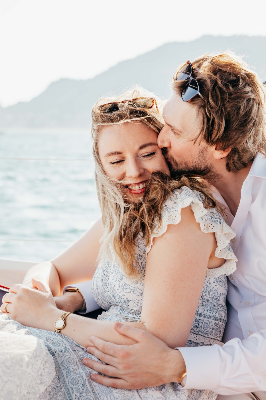 A kiss on the cheek and a burst of laughter